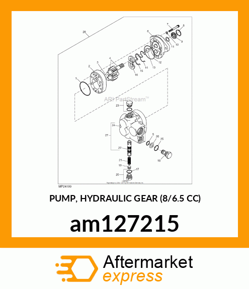 PUMP, HYDRAULIC GEAR (8/6.5 CC) am127215