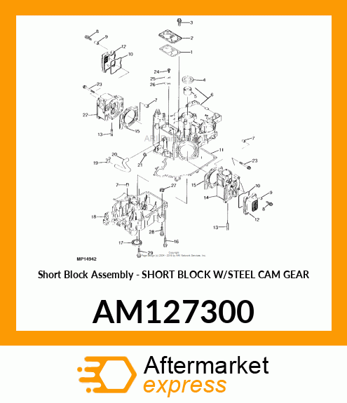 Short Block Assembly - SHORT BLOCK W/STEEL CAM GEAR AM127300