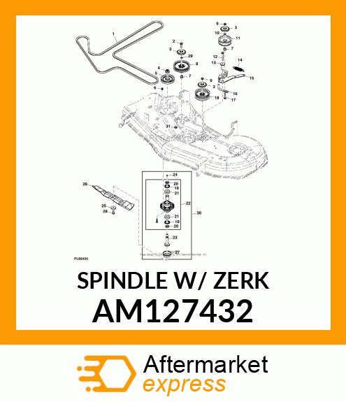 SPINDLE, ASSEMBLY COMPLETE (20MM) AM127432