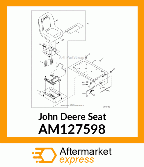 ASSEMBLY, JOHN DEERE SEAT(YELLOW) AM127598