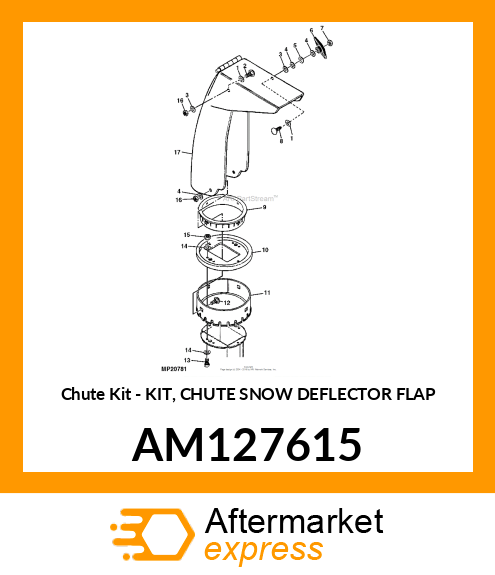 Chute Kit - KIT, CHUTE SNOW DEFLECTOR FLAP AM127615