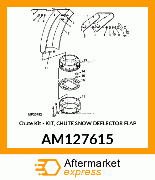 Chute Kit - KIT, CHUTE SNOW DEFLECTOR FLAP AM127615