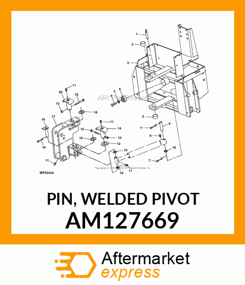 PIN, WELDED PIVOT AM127669