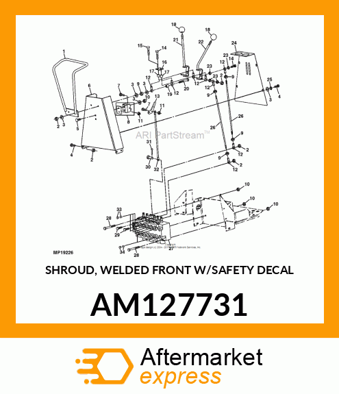 SHROUD, WELDED FRONT W/SAFETY DECAL AM127731