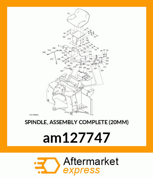 SPINDLE, ASSEMBLY COMPLETE (20MM) am127747