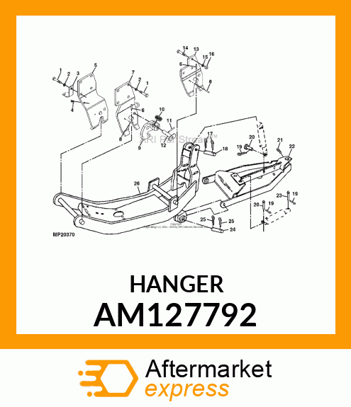 RH FRONT HANGER WELDMENT AM127792