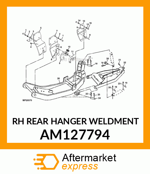 RH REAR HANGER WELDMENT AM127794