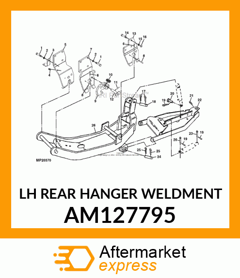 LH REAR HANGER WELDMENT AM127795