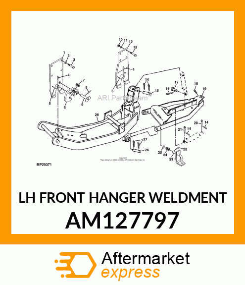 LH FRONT HANGER WELDMENT AM127797