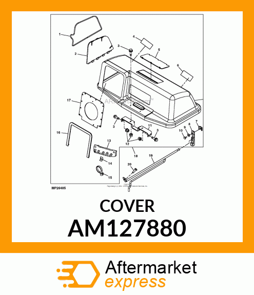 KIT, HOPPER TOP REPLACEMENT GT AM127880