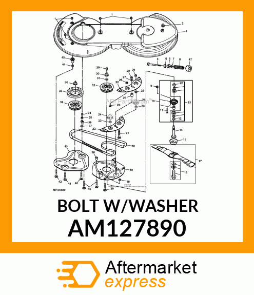 BOLT, BOLT,W/PATCH amp; WASHER AM127890