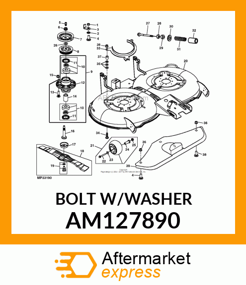 BOLT, BOLT,W/PATCH amp; WASHER AM127890