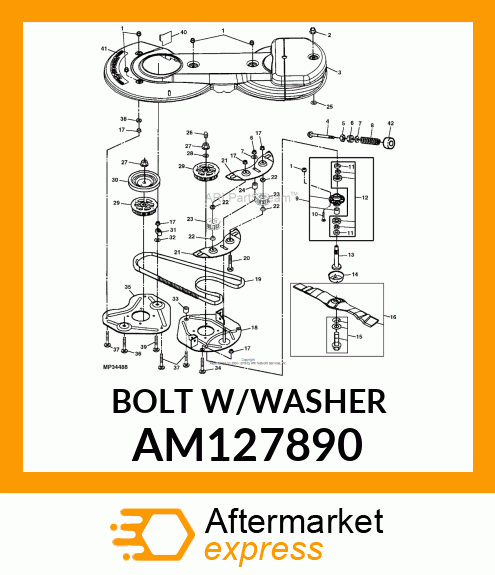 BOLT, BOLT,W/PATCH amp; WASHER AM127890