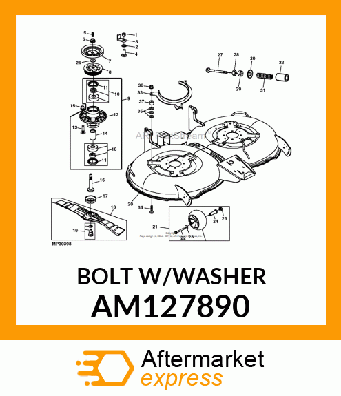 BOLT, BOLT,W/PATCH amp; WASHER AM127890