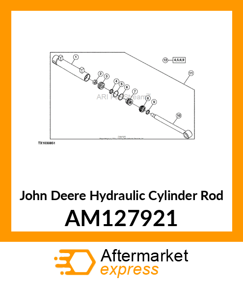 HYDRAULIC CYLINDER ROD, ROD, WELDED AM127921