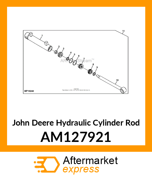 HYDRAULIC CYLINDER ROD, ROD, WELDED AM127921