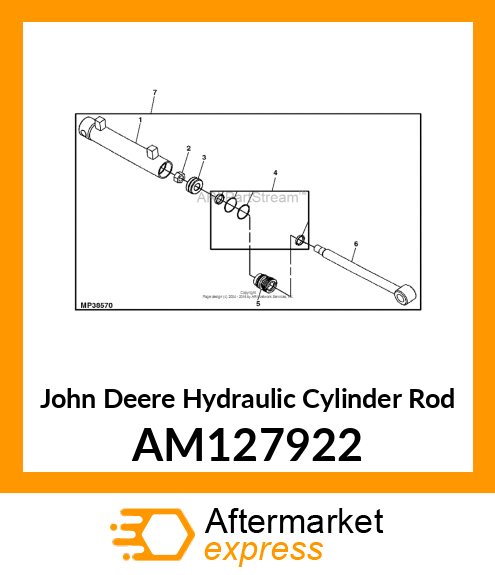 HYDRAULIC CYLINDER ROD, ROD, WELDED AM127922