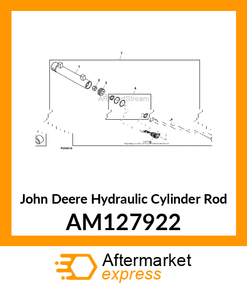 HYDRAULIC CYLINDER ROD, ROD, WELDED AM127922