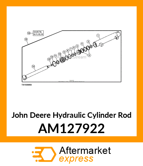 HYDRAULIC CYLINDER ROD, ROD, WELDED AM127922