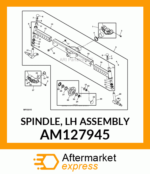 SPINDLE, LH ASSEMBLY AM127945