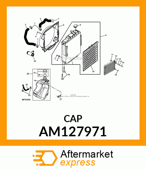 CAP, COOLANT BOTTLE ASSEMBLY AM127971