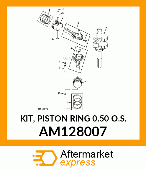 KIT, PISTON RING 0.50 O.S. AM128007