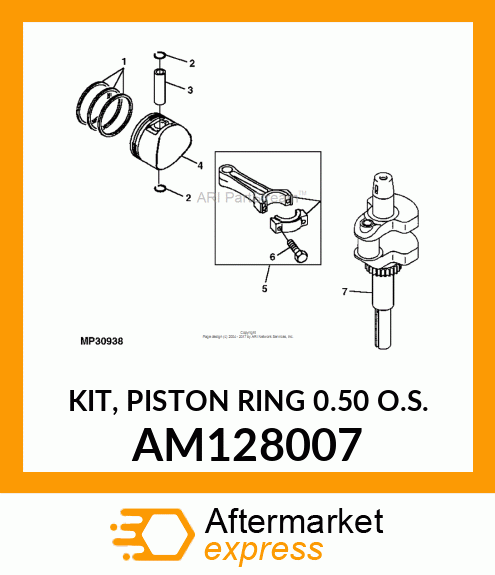 KIT, PISTON RING 0.50 O.S. AM128007