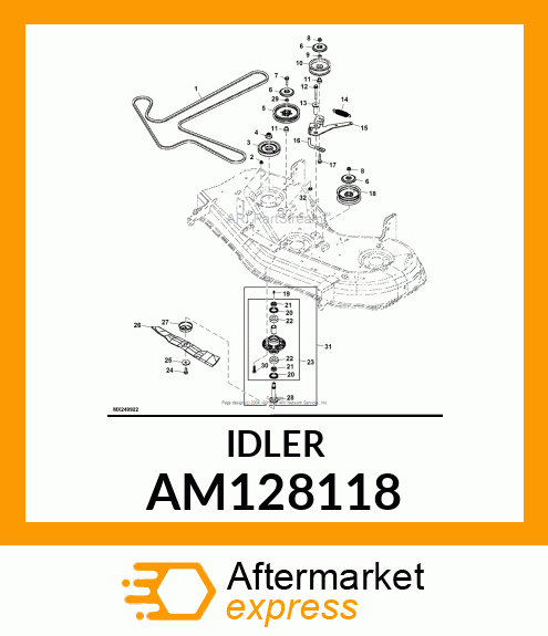 IDLER, RIVETED FLAT AM128118