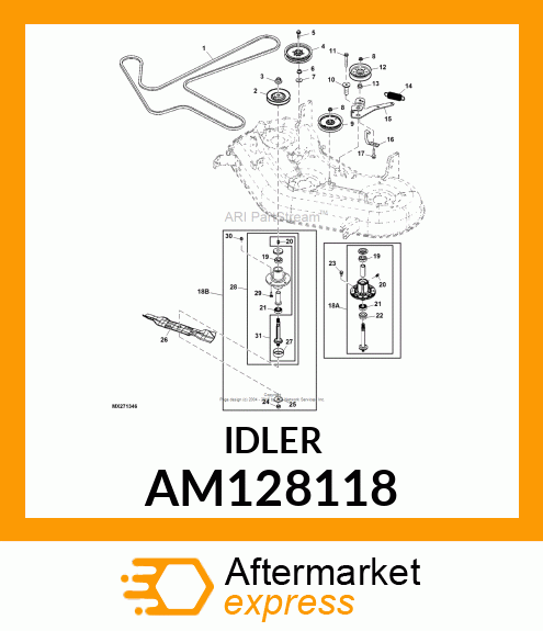 IDLER, RIVETED FLAT AM128118