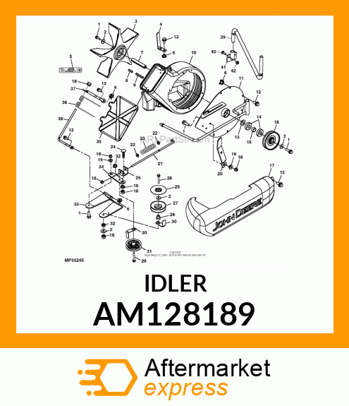 PULLEY WITH DAMPENER, IDLER, ASSEMB AM128189