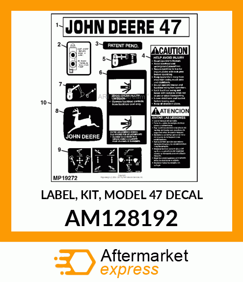 LABEL, KIT, MODEL 47 DECAL AM128192