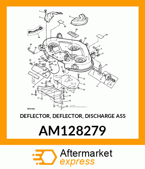 DEFLECTOR, DEFLECTOR, DISCHARGE ASS AM128279