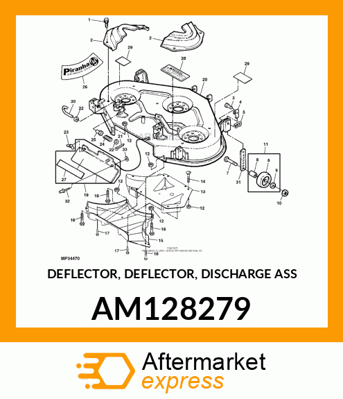 DEFLECTOR, DEFLECTOR, DISCHARGE ASS AM128279