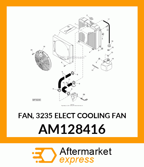 FAN, 3235 ELECT COOLING FAN AM128416
