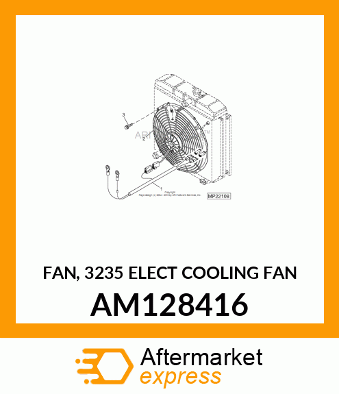 FAN, 3235 ELECT COOLING FAN AM128416