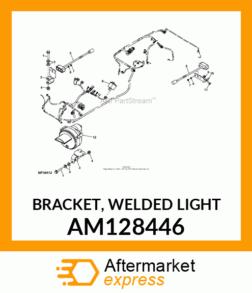 BRACKET, WELDED LIGHT AM128446