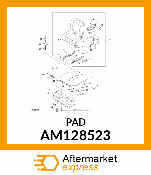 PAD, ARM REST KIT, Z AM128523