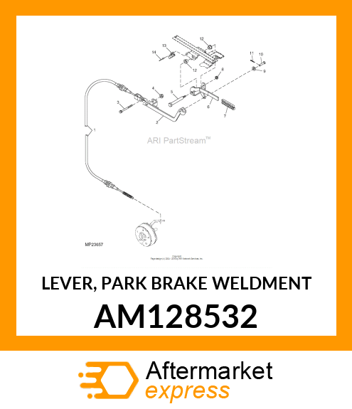 LEVER, PARK BRAKE WELDMENT AM128532