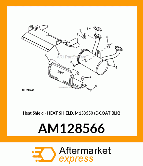 Heat Shield - HEAT SHIELD, M138550 (E-COAT BLK) AM128566