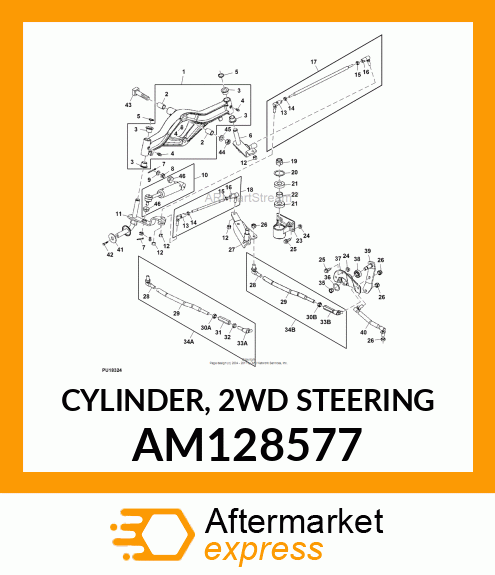 HYDRAULIC CYLINDER, CYLINDER, 2WD S AM128577