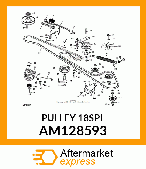 Pulley - PULLEY, SHEAVE ASSEMBLY AM128593