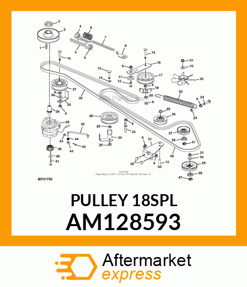 Pulley - PULLEY, SHEAVE ASSEMBLY AM128593