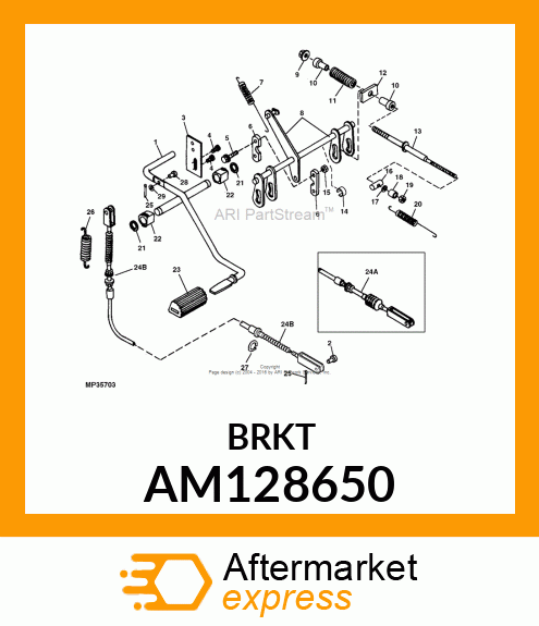 PEDAL, WELDED BRAKE AM128650