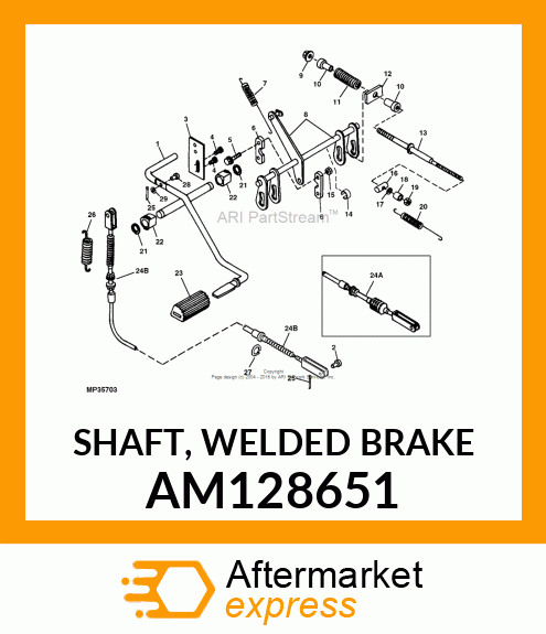 SHAFT, SHAFT, WELDED BRAKE AM128651