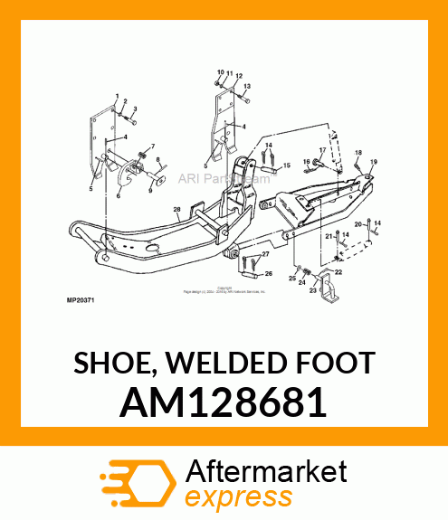 SHOE, WELDED FOOT AM128681