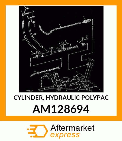 CYLINDER, HYDRAULIC POLYPAC AM128694