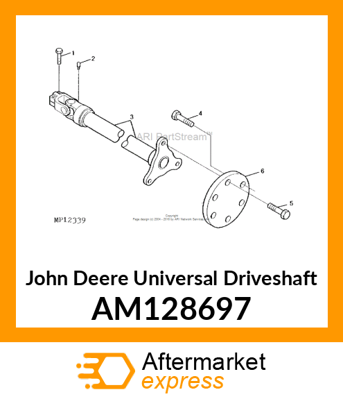 SHAFT, UNIVERSAL DRIVE (DIESEL) AM128697