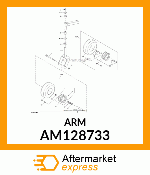 ARM, WELDED CASTER AM128733