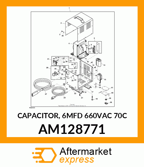 CAPACITOR, 6MFD 660VAC 70C AM128771