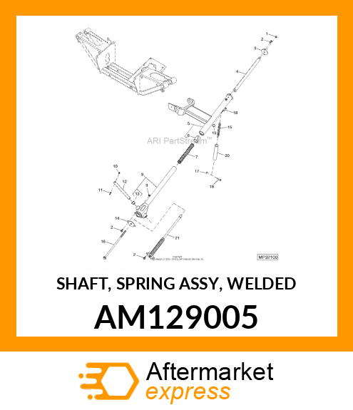 SHAFT, SPRING ASSY, WELDED AM129005